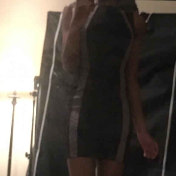 Urban Planet Black and Grey Stripped Dress - Picture 3 of 4